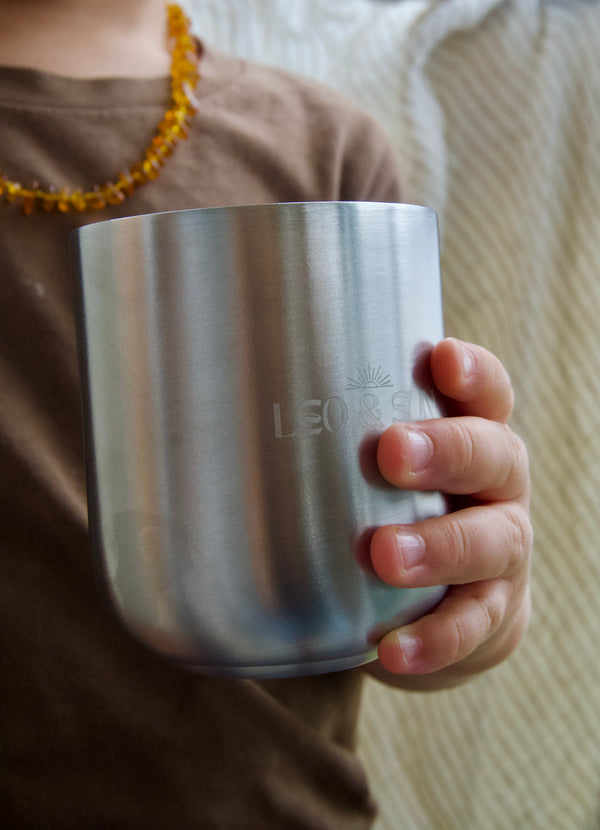 Leo and Sun stainless steel cups plastic free family