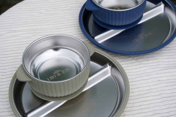 Leo & Sun Stainless Steel Plate and Bowl Set