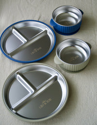 Leo & Sun Stainless Steel Plate and Bowl Set 2