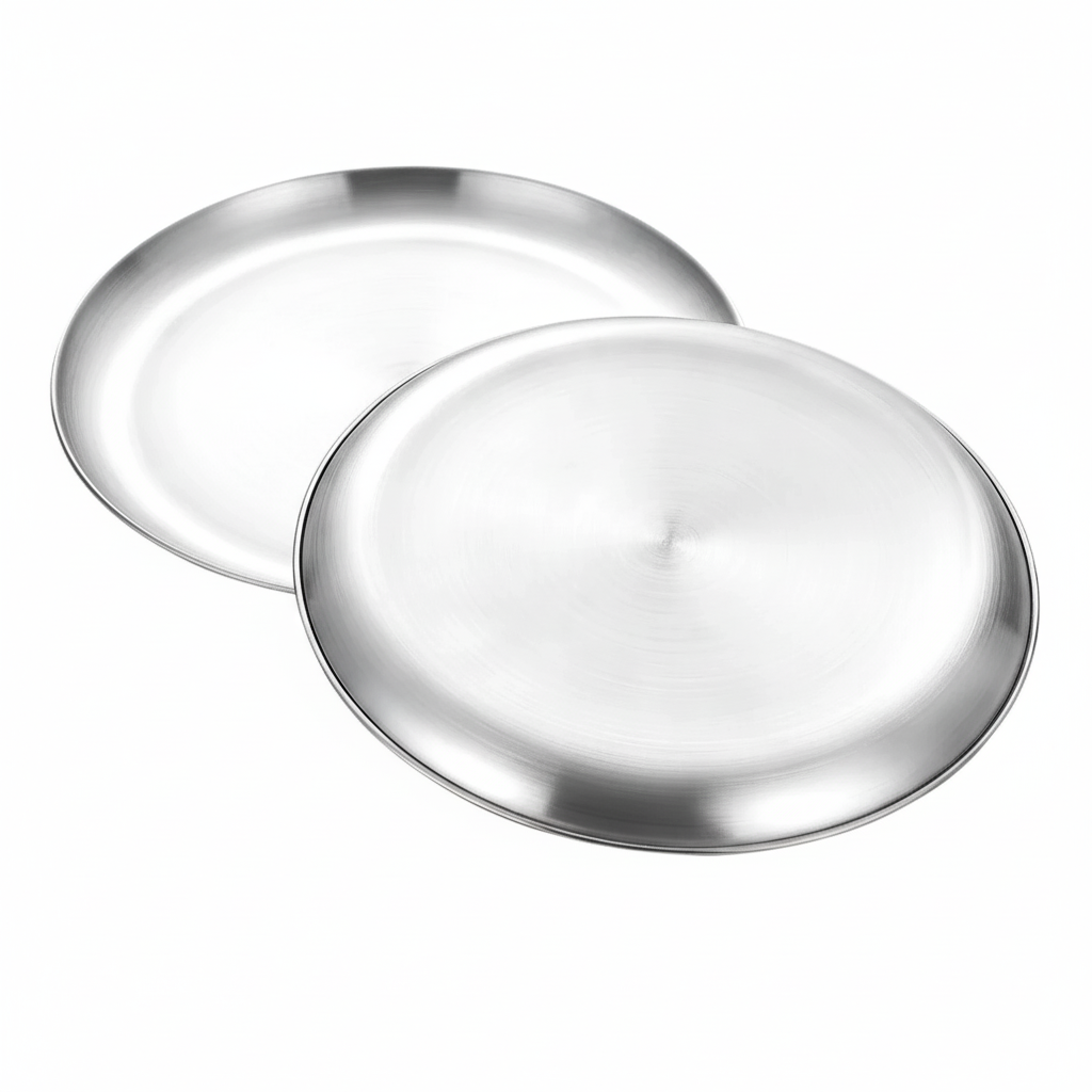Stainless Steel Family Dinner Plate Set (6-Pack)