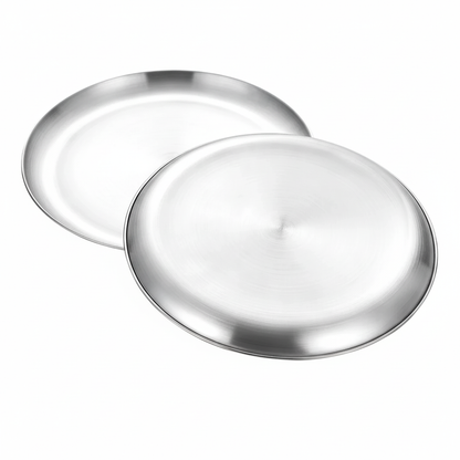 Stainless Steel Family Dinner Plate Set (6-Pack)